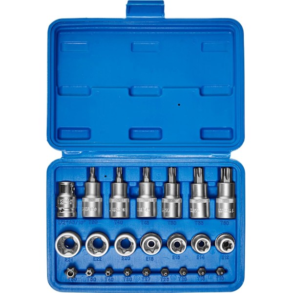 E-Torx Hylsnyckelsats av Professionell Kvalitet, Mångsidig Användning Krom Vanadium Stål Hona Torx Hylsa För Precisionsarbete Och Tunga Applikationer,