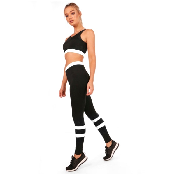 Kvinder Dame Yoga Gym Bukser Leggings Sports BH Sæt til Fitness Workout (Hvid S)