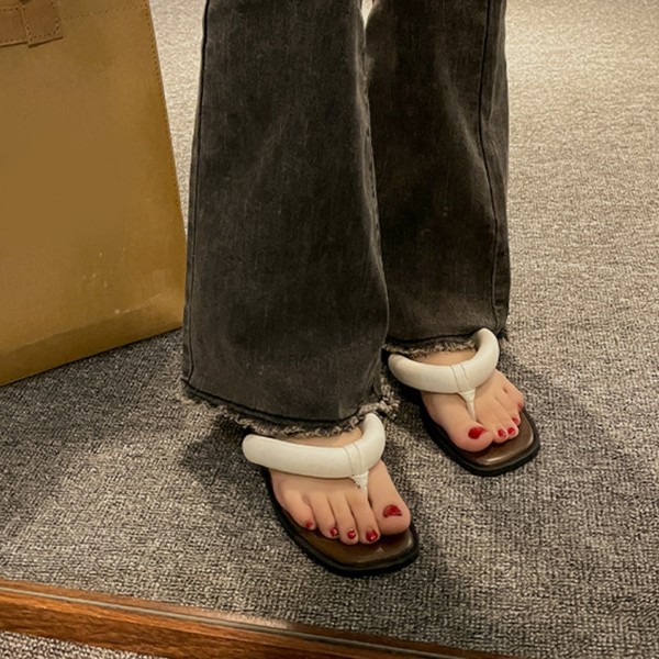 Dame flade klipklappere sommer kvinder sandaler retro simple strand slippers til udendørs mørkebrun 37