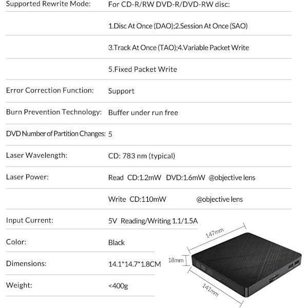 Mångsidig extern hårddisk, USB 3.0 höghastighetsdataöverföring, Plug and Play för enkel integration med bärbara och stationära datorer, Stöder flera operativsystem