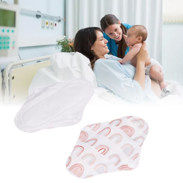 5 Pcs Washable Menstrual Pad Strong Water Absorption Comfortable Breathable Reusable Sanitary Pad with Storage Bag Rainbow