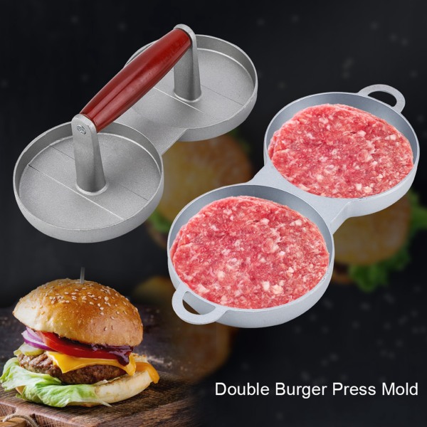 Aluminiumslegering NOn Stick Dobbel Burger Press Form Hamburger Kjøtt