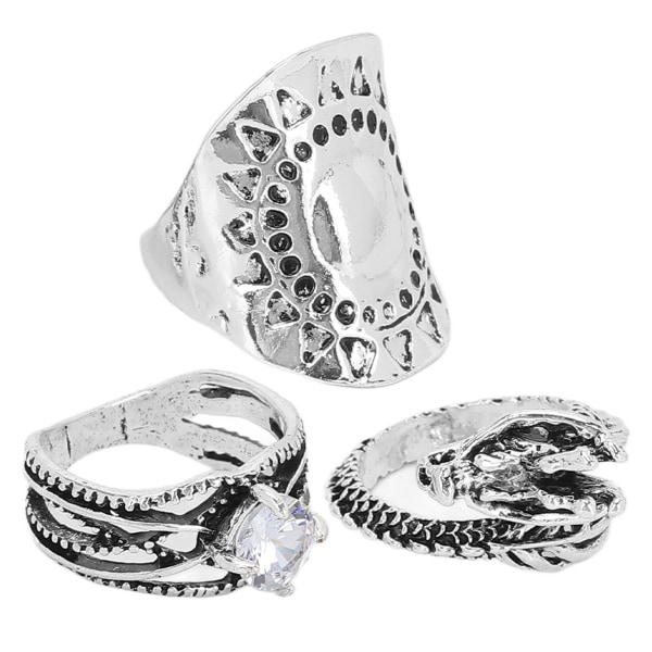 3stk Fashionable Mænd Ring smykker Udsøgt legering Ring Sæt Ancient