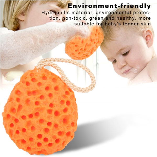 2 stk Baby Infant Bath Sponge Rub Body Soft Bath Scrubber Child Shower Foaming Bath BallOrange