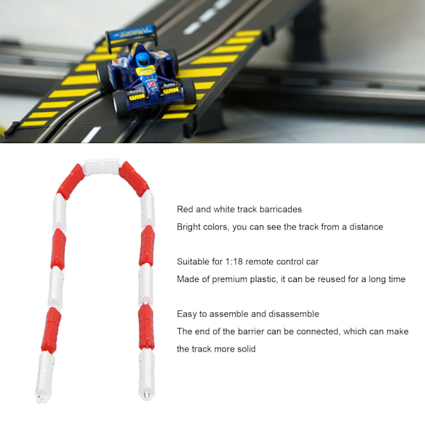 50 kpl RC-tien esteitä 1/18 RC-auto Drifting Racing Field Fence Roadblocks kauko-ohjattavien autojen lisävarusteisiin punainen ja valkoinen