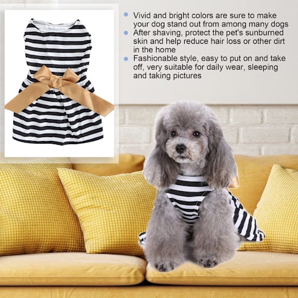 Dress To Impress, Elegant Husdjursklänning - Din Lilla Ras Kommer Att Älska Det Mjuka, Andningsbara Tyget, Sommarkläder För Husdjur Med Trendiga Ränder För En
