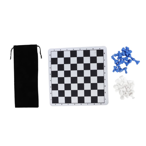 Skakmænd med 1,89 tommer King Plastic skakbrikker med skakbræt til