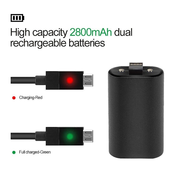Snabb laddningslösning för Xbox-handkontroller, Spela och ladda-kit med uppladdningsbart batteripaket för handkontroll för utökade spelsessioner