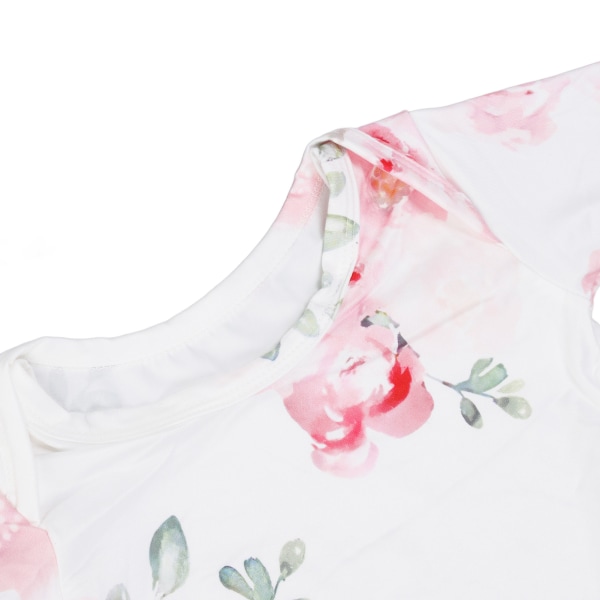 Baby Knotted Nightgown Pustende Myk Komfortabel Spedbarnssovepose med Hårbånd Bleke Akvarellblomster