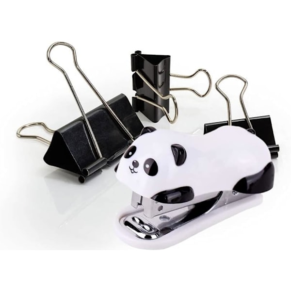 Charmig Panda Häftapparat för Skrivbordet, Funktionsrik och Kompakt för Alla Dina Häftningsbehov (1 Förpackning)
