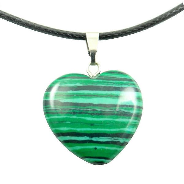 20 Pieces Heart Shaped Stone Charms Chakra Beads Crystal 2 Different Sizes