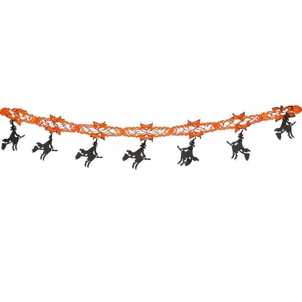 Witch Pattern Garland Halloween Decorative Hanging Paper Pendants