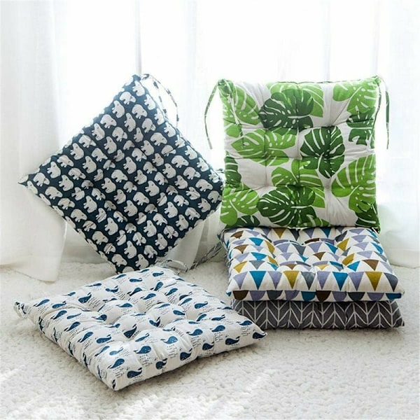 Sittdynor set om 2 dynor, stolsdynor, sittkuddar, 40 x 40 cm, trädgårdsstolsdynor, sittdynor, trädgård, balkong, terrass (gul)