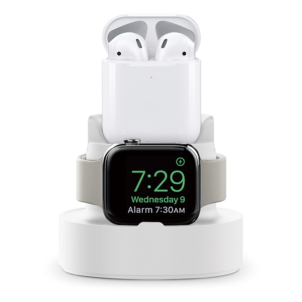 Kabelhanteringssystemställ för Apple Watch, Premium Silikon för IOS Watch Series 4/3/2/1, Anti-repskydd och Snabbladdningsstöd