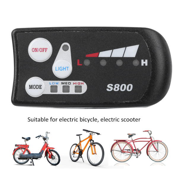 EBicycle litiumbatteri LED-måler S800-skjerm horisontal svart-hvitt-skjerm (36V)