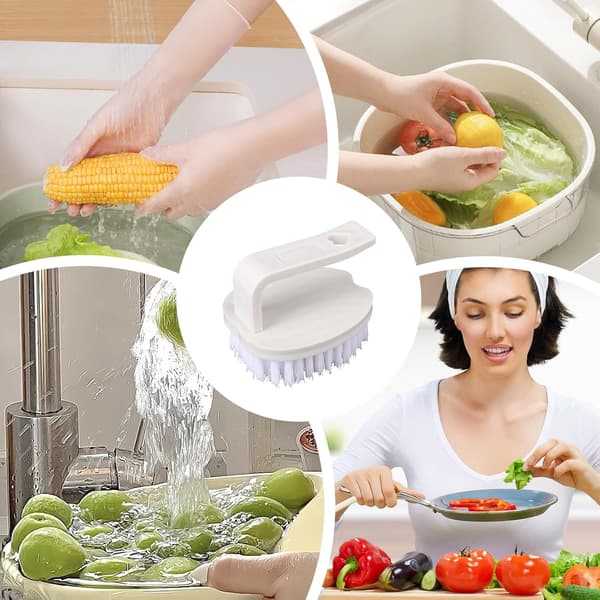Vegetable Scrubber - Ergonomic Kitchen Brush | Compact Handy Scrubbing Gadget for Vegetables, Potatoes, Eggs