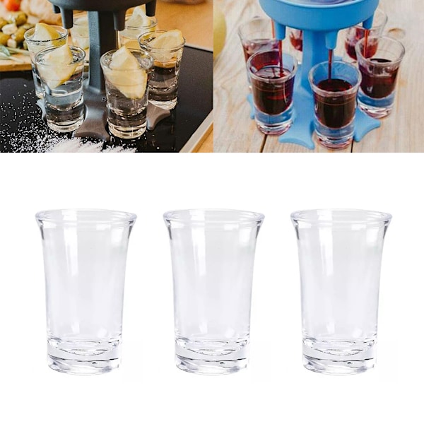 Tåliga Shotglas, Akrylplast för flera användningsområden, Perfekt för Camping & Inomhusfester, Lätt att Rengöra & Högtemperaturbeständig (6 st Färgglada)