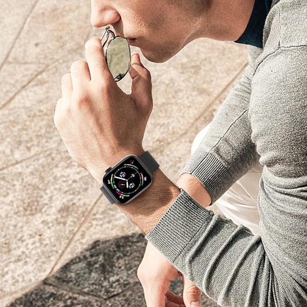 Elegant Milanese Loop Armband, Justerbart Armband i Rostfritt Stål med Magnetlås för Apple Watch Ultra 2, Series 10, 9, 8, 7, 6, 5, 4, 3, 2, 1 SE,