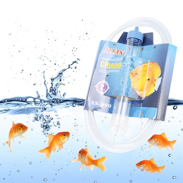 Akvariumsifonpump för sandtvätt, smal ultra grussug, manuell drift, lätt klämfunktion, effektivt tankunderhåll