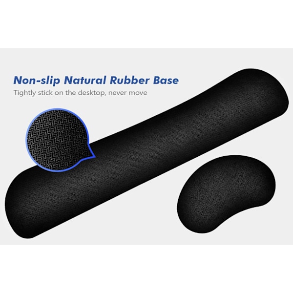 Miljövänligt handledsstöd, tangentbords handledsstöd för smärtlindring, långsam återhämtning av memory foam ger ergonomisk komfort, halkfri gummibas säkerställer