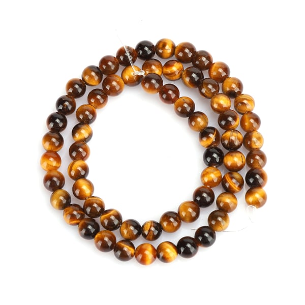 Natursten Tigeröga runda pärlor Gör-det-själv smycken Armbandstillbehör Tillbehör 6mm 62st pärlor