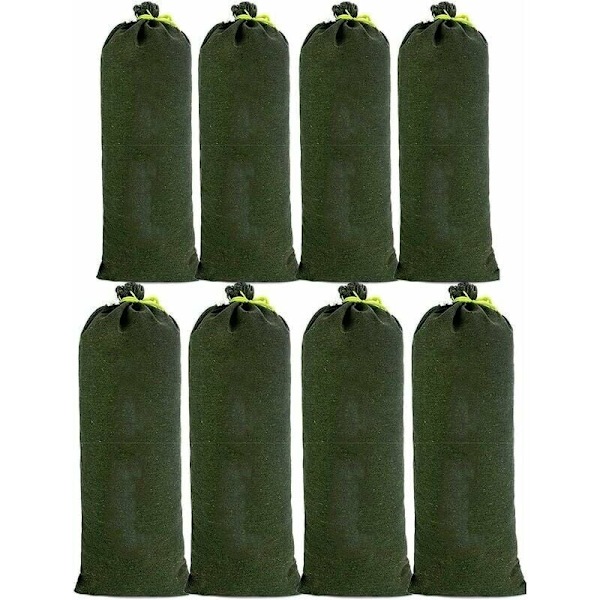 Robust översvämningsskydd: Kraftiga tomma sandsäckar, militär kvalitet, återanvändbara för översvämningsskydd i bostäder och kommersiella fastigheter, 8 st, 25x50cm, tjock canvas,