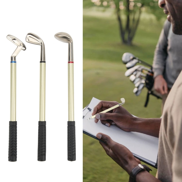 Golfklubb Putter Pen Set Sink Legering Aluminiumlegering Skrivebordstilbehør med Oppbevaringsboks for Golfentusiaster