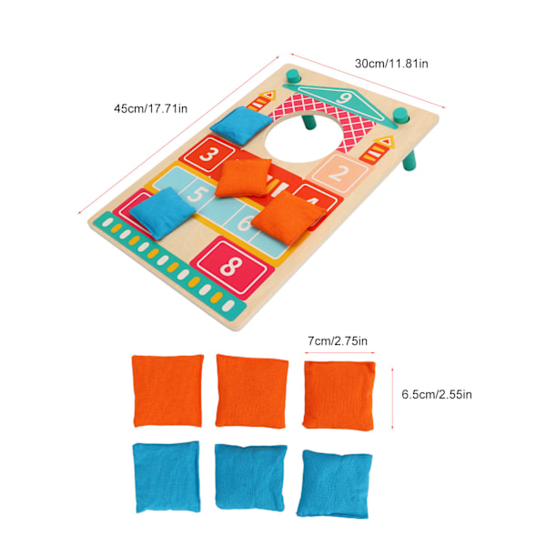 Cornhole-set i massivt trä för inom- och utomhusbruk, interaktivt spel med kastpåsar