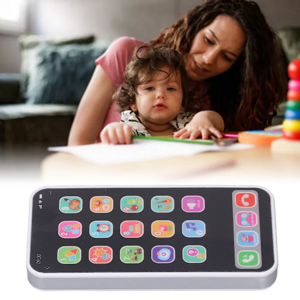 Baby legetøjstelefon Multifunktionel pædagogisk musik Baby mobiltelefon Lys op Spilletelefon til babyer Børn Småbørn Hvid