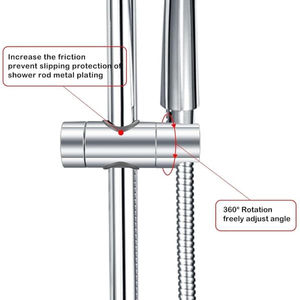 Udskiftelig håndbruserholder, krom ABS brusehovedholder, 18-25 mm justerbar diameter