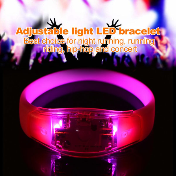 8 farger blits LED lys fest konsert show silisium armbånd armbånd
