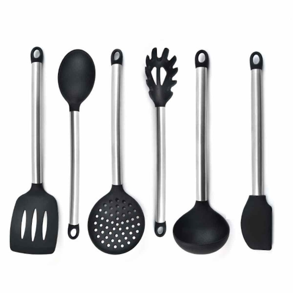 6-delars set silikon sked spatel set non-stick bakning matlagningsverktyg köksredskap
