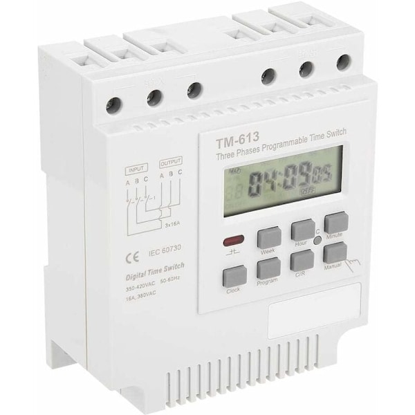 Professionell Digital Elektronisk Timer, Trefas Strömavbrottsminne Timerrelä 4 kW Stabil Drift För Vattenpump Fiskdamm Syresättning