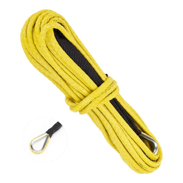 15M Syntetisk Tau 3500KG Vinsjkabel Nylon Erstatning for Smittybilt SUV Lastebil ATV UTV Gul