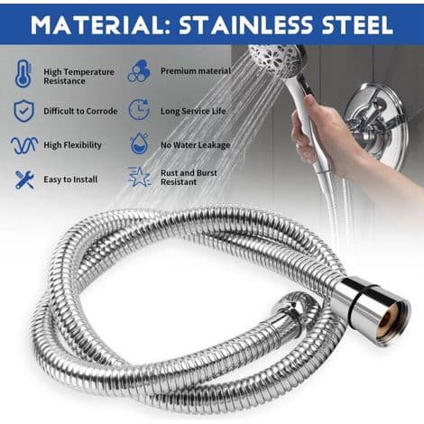 80 cm Flexible Stainless Steel Shower Hose for Bathroom