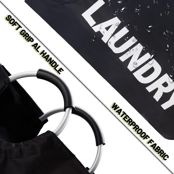 Laundry Bag with Padded Handles, Waterproof Laundry Hamper Foldable, Laundry Basket for Bathroom, Laundry Room, College
