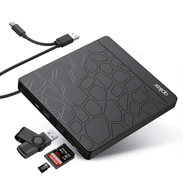 Högkompatibla system, Plug and Play-funktion för enkel installation av extern DVD-enhet, Höghastighetsdataöverföring via USB 3.0 Type C-anslutning
