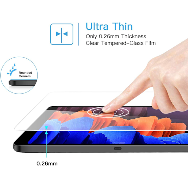 Högupplöst Skärmskydd, 9H Hårdhet Härdat Glas med Oleofobisk Beläggning för Samsung Galaxy Tab S7 FE 2021/S7 Plus, Reptålighet