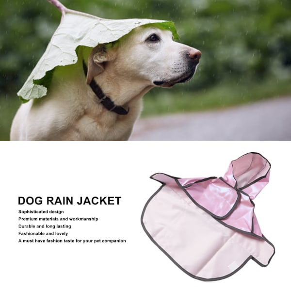 Reflekterande Hundregnjacka, 100% Vattentät med Trendig Design Transparent Huva, Justerbar Rem för Perfekt Passform, Lättviktsdesign för