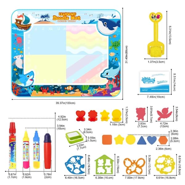 Vann Tegnematte for Barn 1–6 År – Interaktiv Malelek & Aqua Magic Doodle-matte for Jenter og Gutter
