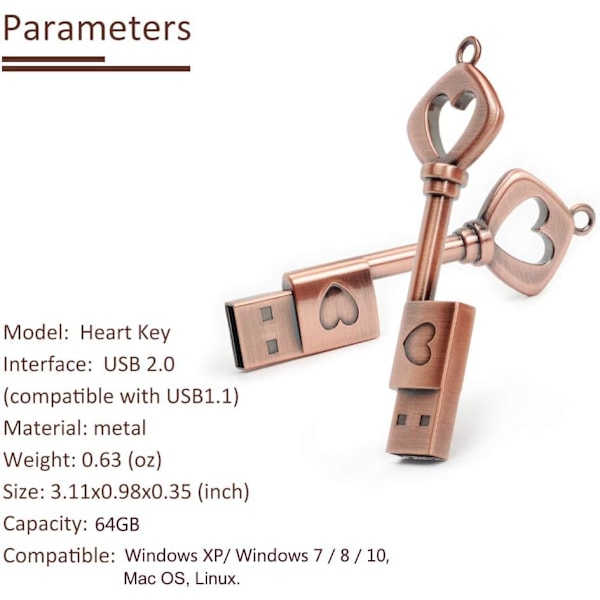 USB-minne, lätt och portabelt för kreativa gåvor, kompatibelt med Windows MacOS Linux-enheter