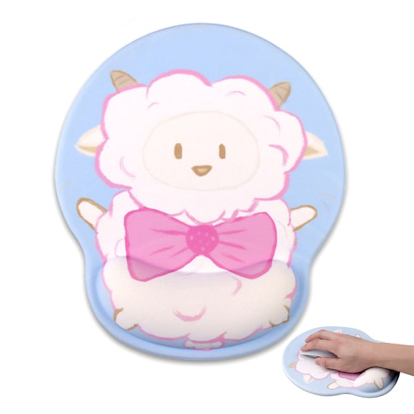 Söt Musmatta, Ergonomisk Design med Handledsstöd i Memory Foam, Söta Mönstrade Kontorstillbehör för Gaming & Arbete (10,6 Tum X 9 Tum)