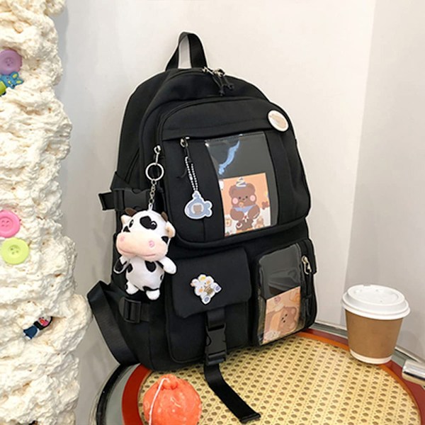 Söt Kawaii Ryggsäck med Multifunktionell Design, Ergonomiska Justerbara Remmar och Vattentätt Material, Lämplig för Skola, Resor och Vardag