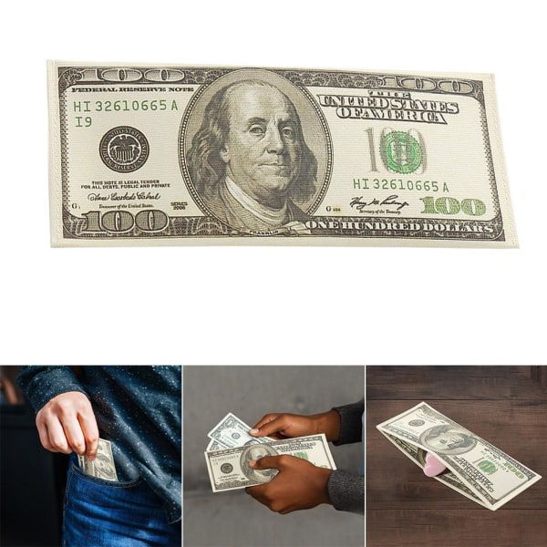 Slim Wallet Unisex US $100 Dollar Bill Bifold Card Holder Lommebok