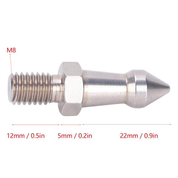 M8 Rostfritt Stål Fotspik Kamera Stativ Spikar Ersättning för Monopod Stativ
