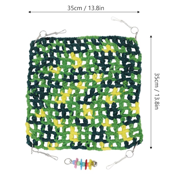 Hampster Hengekøy Handvevd Hampster Hengekøy Hengekøye med Blomststreng for Mus Chinchilla Rotte Gerbil 35x35cm / 13.8x13.8in