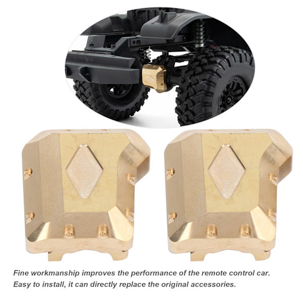 2 stk. RC messing bagaksel diff cover modvægt til Traxxas TRX4 1/10 RC bil opgraderingsdele