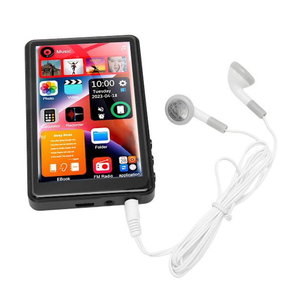 MP3-spelare med Android-spelare, 16 GB musik- och videoenhet med Bluetooth 5.3 och pekskärm, Hi-fi-ljudkvalitet för ultimat underhållning