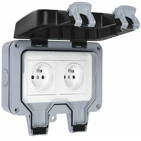Waterproof Double Outdoor Power Socket IP66 Wall Socket 16A - RW Complete