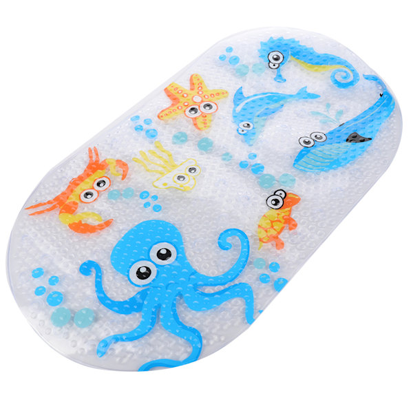 Halkfri badmatta för baby med sugkoppar för badkar, halkfri duschmatta, söt mönsterdesign, badkarsmatta för barn